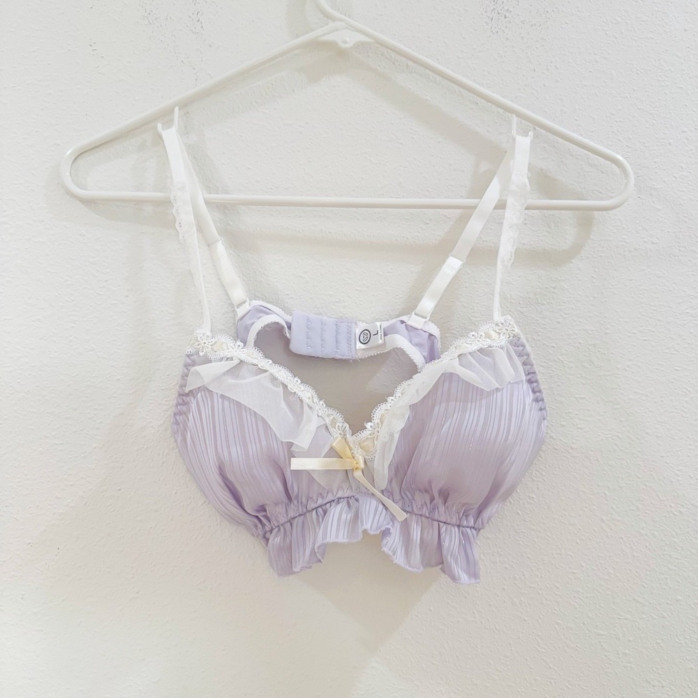Cottagecore Coquette Victorian Renaissance Lavender Lace Bralette Panty Set S